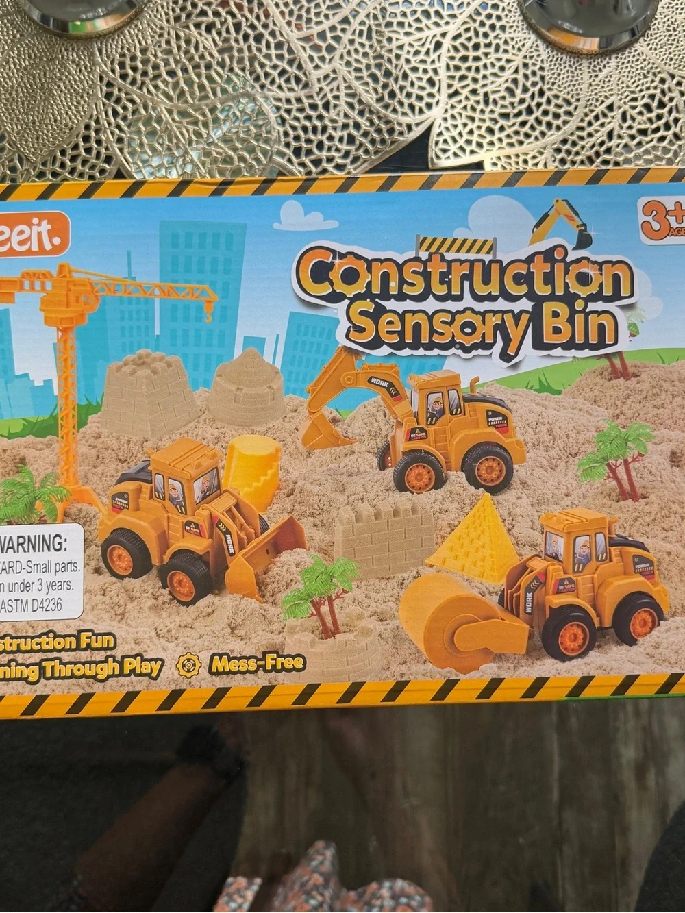 Yellow Construction Sensory Playset for Kids